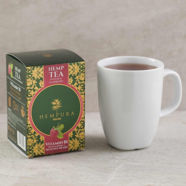 Hempura Raspberry Hemp Tea and Cup