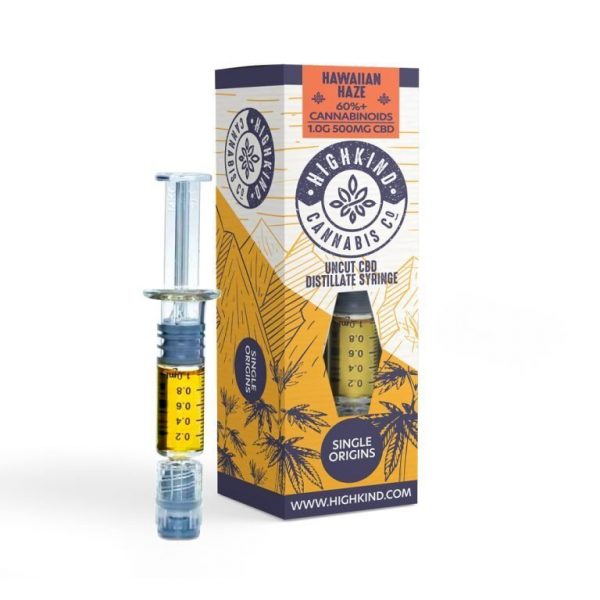 HighKind Cannabis Co - Hawaiian Haze Uncut CBD DIstillate Syringe and Box